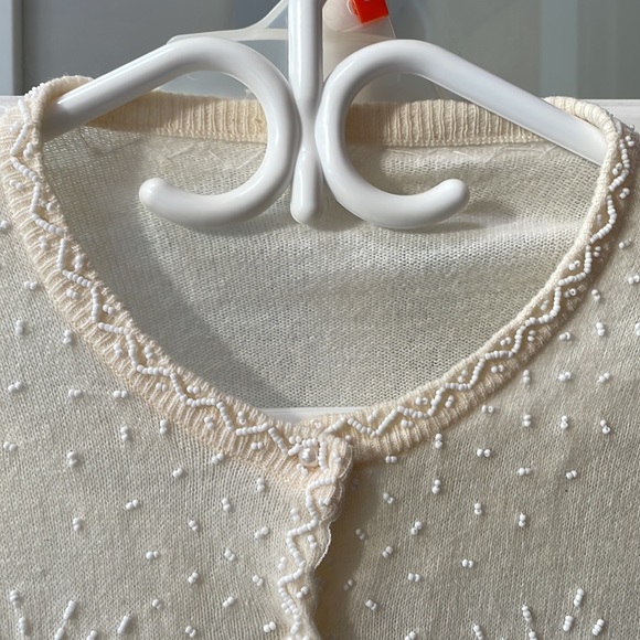 Vintage Wool Beaded cardigan, size M - Picture 3 of 14